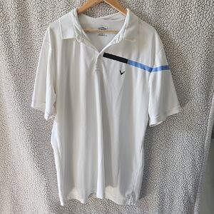 Callaway White Polo with Blue and Black Accents Size XXL